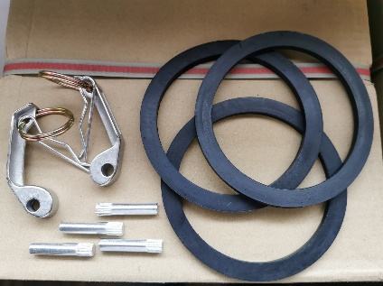 Rubber seals and locking parts for aluminium coupling