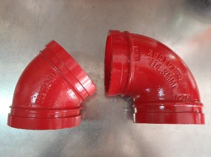 Red grooved elbows