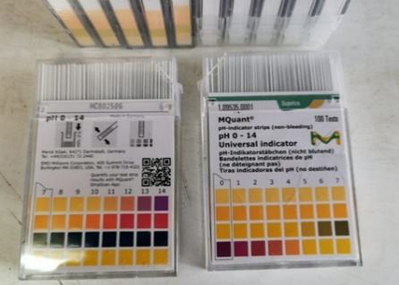 Packs of pH test paper